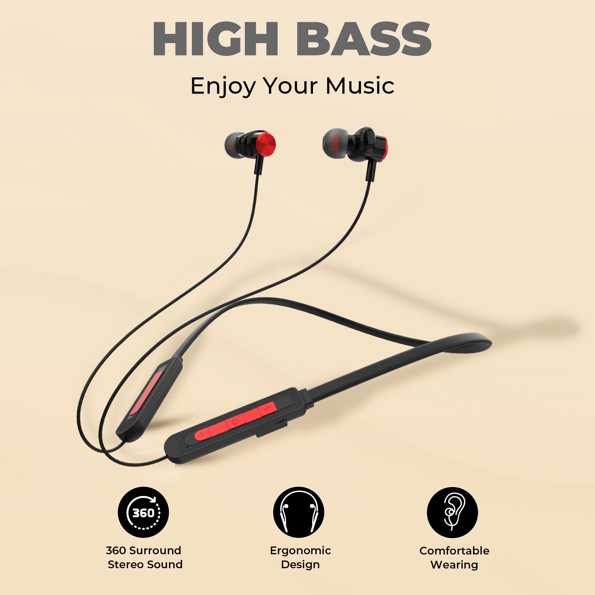 GIZMORE MN218 Melody Bluetooth Wireless 5.0 in Ear Neckband Earphone with mic, Up to 18 HRS Playtime, Dual Pairing, Hi-Fi Stereo Sound, Multiple Controls, and Lightweight
