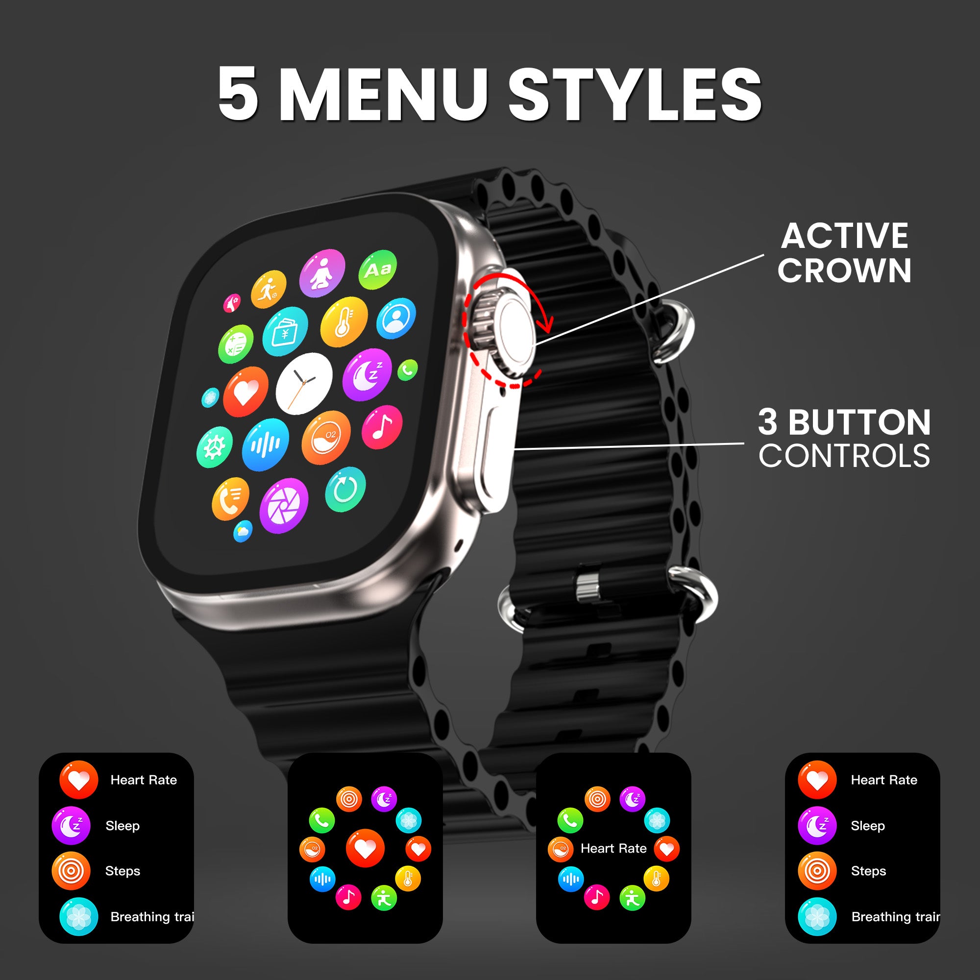 Gizmore CRAZE 2.01inch (5.1cm) Always-On Edge to Edge Display BT Calling Smartwatch