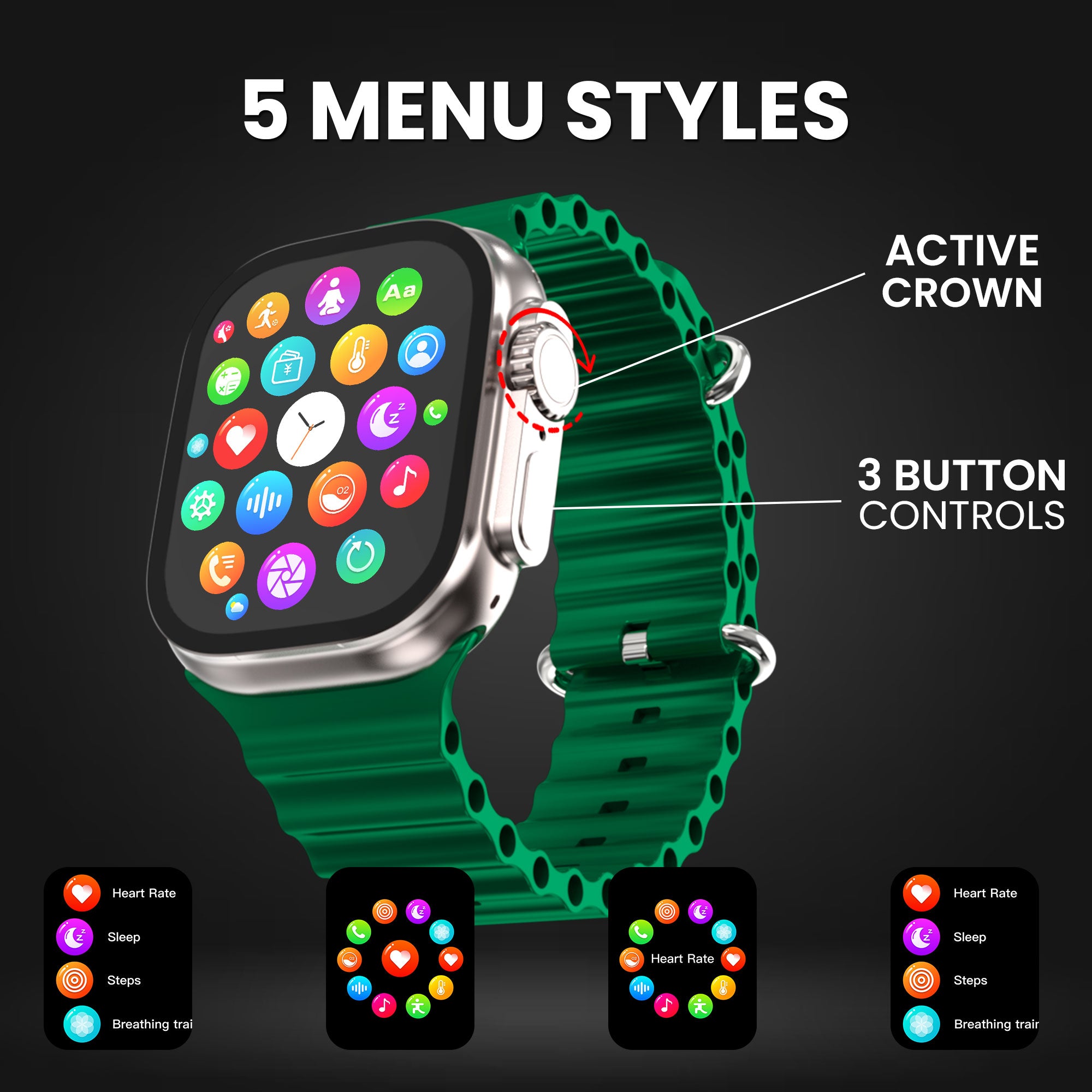 Gizmore CRAZE 2.01inch (5.1cm) Always-On Edge to Edge Display BT Calling Smartwatch