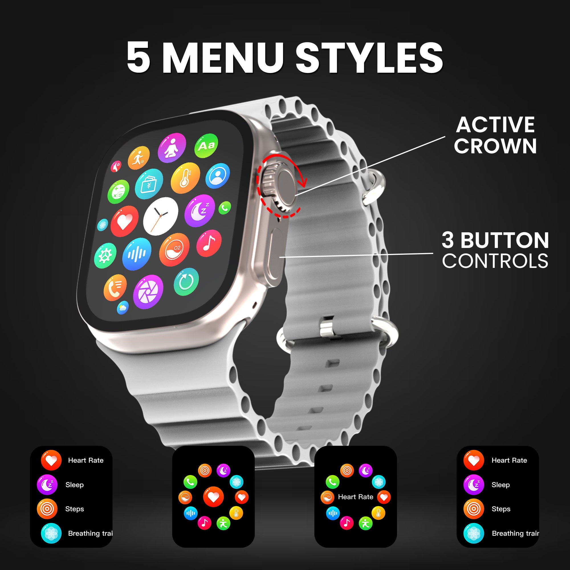 Gizmore CRAZE 2.01inch (5.1cm) Always-On Edge to Edge Display BT Calling Smartwatch