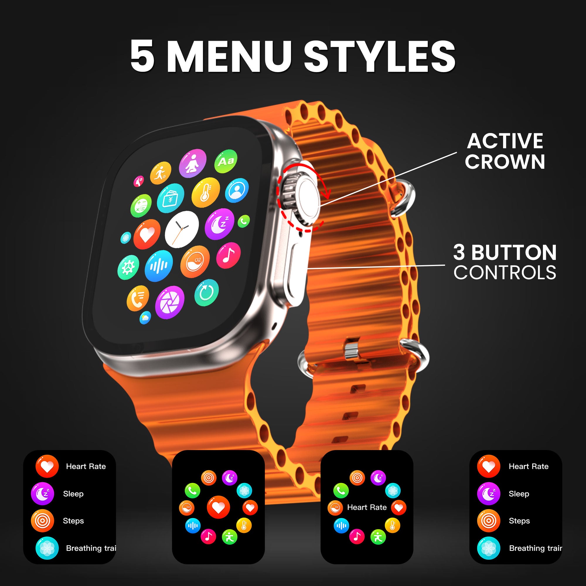 Gizmore CRAZE 2.01inch (5.1cm) Always-On Edge to Edge Display BT Calling Smartwatch