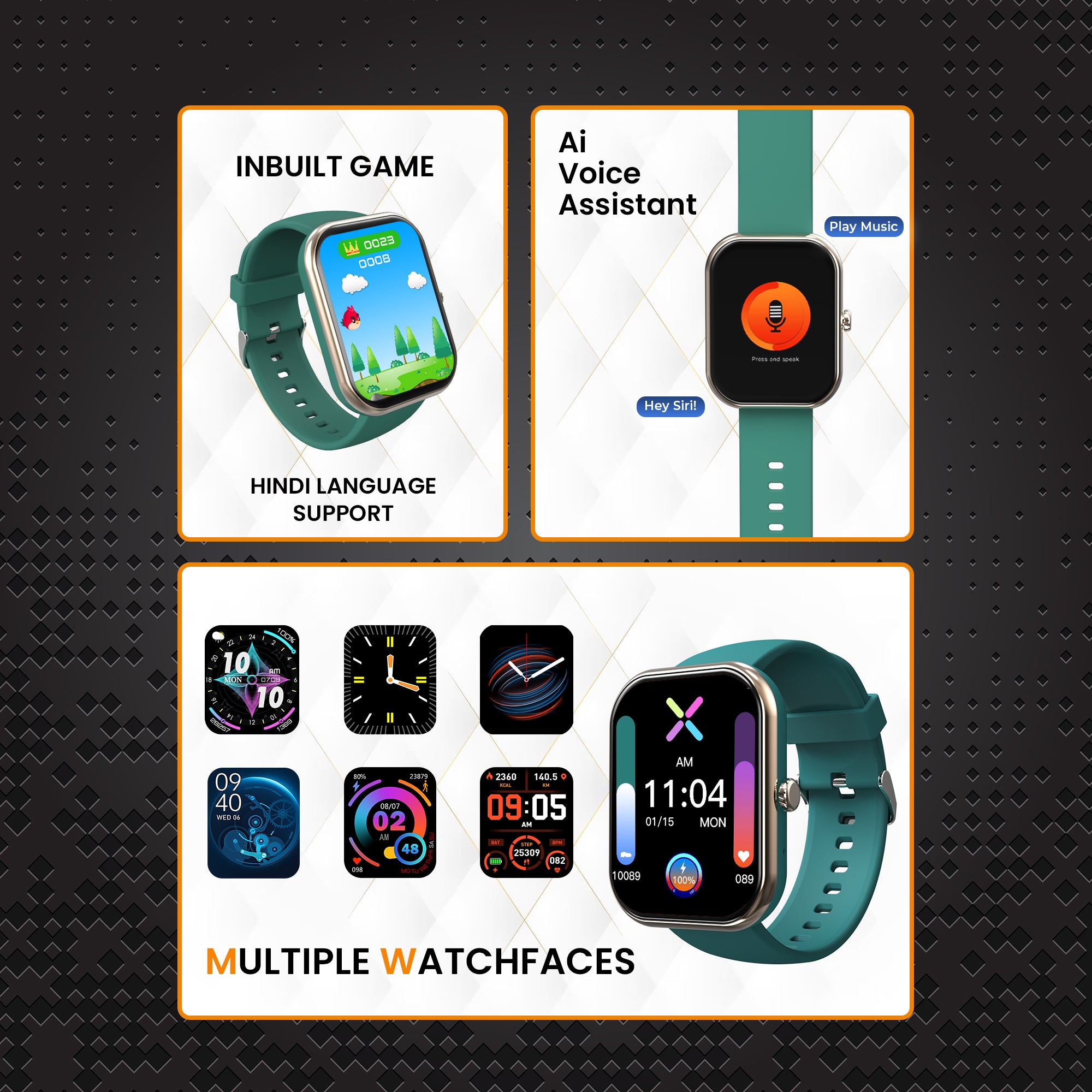 GIZMORE Ultra Max 2.01 inch (5.11 cm) Always-On-HD Display BT Calling Smartwatch