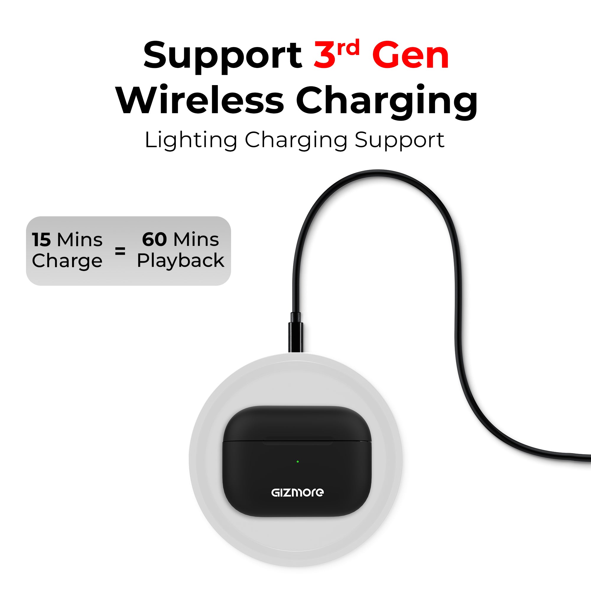 GIZMORE 871 RAGA TWS Wireless Charging Earbuds