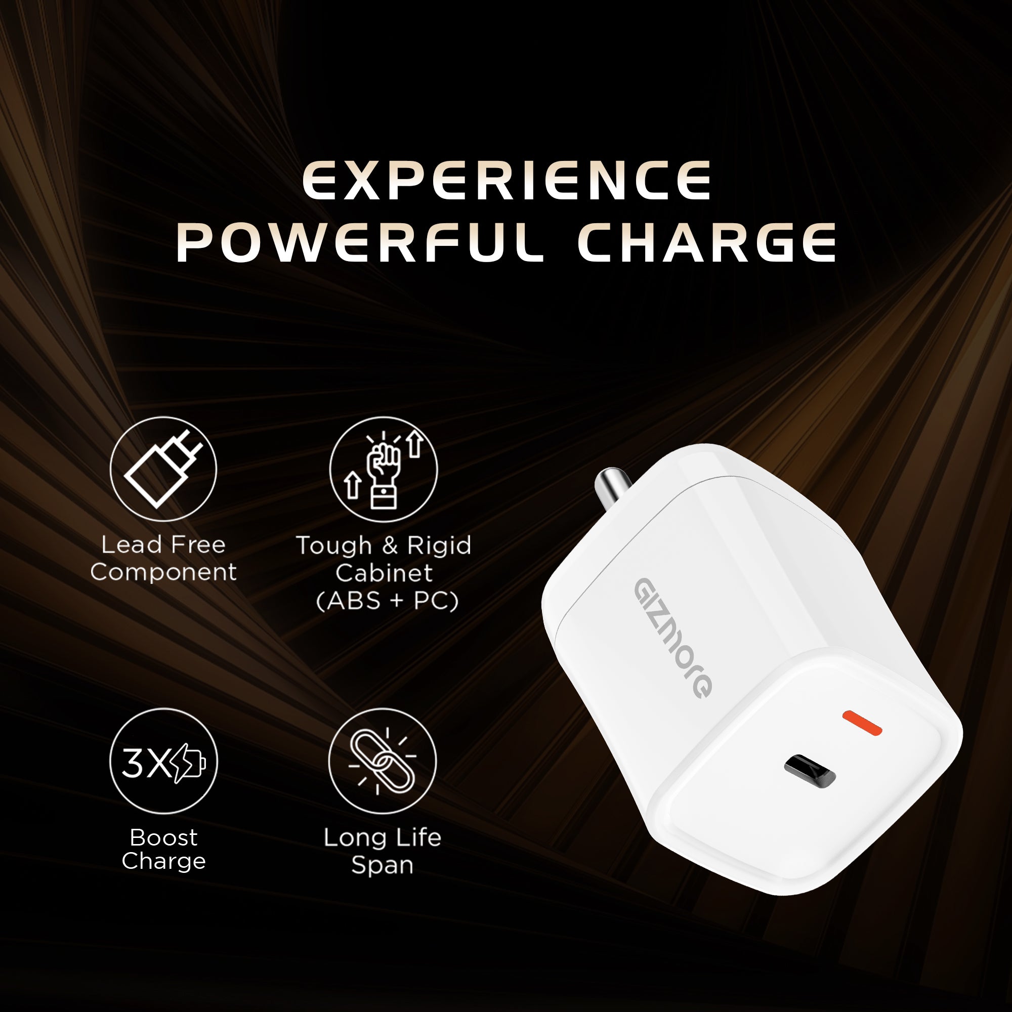 GIZMORE PA625 25W PD/PPS Type-C Super-Fast Charger Compatible with iPhone, Android and Other PD Devices, Versatile Protocol