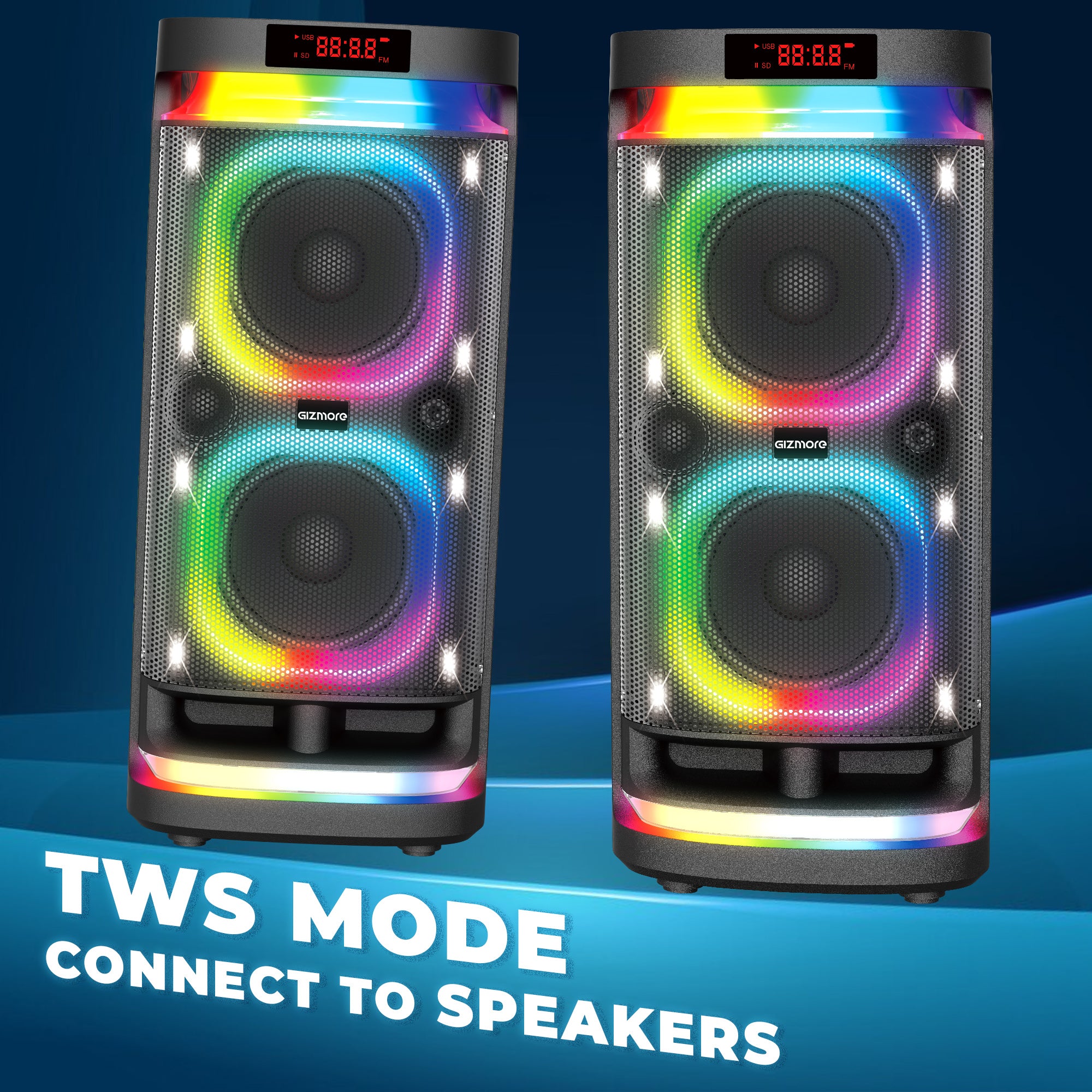 GIZMORE 220W Thunder DJ Trolley Party Speaker