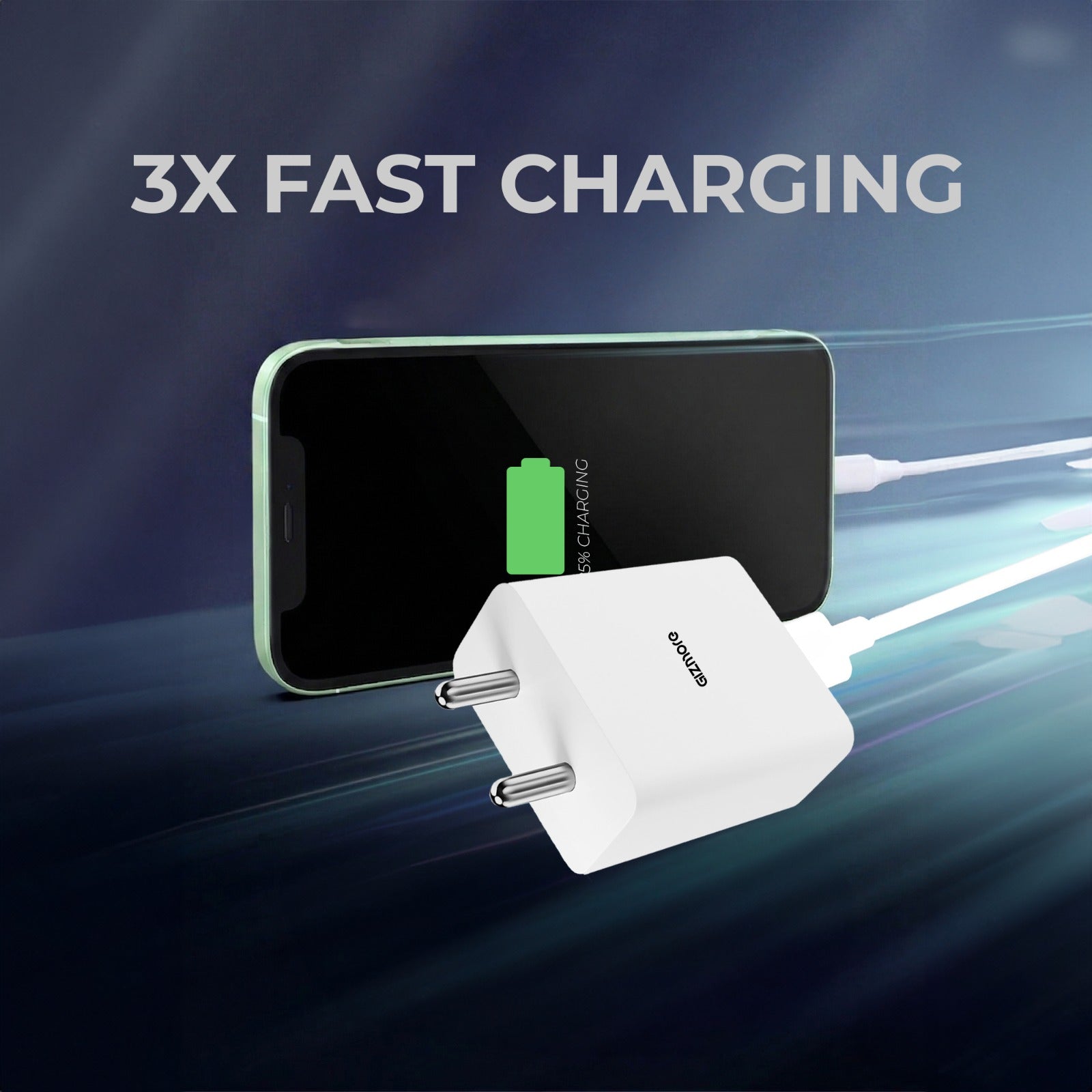 GIZMORE PA625SN 25W PD/PPS Type-C Super-Fast Charger Adapter