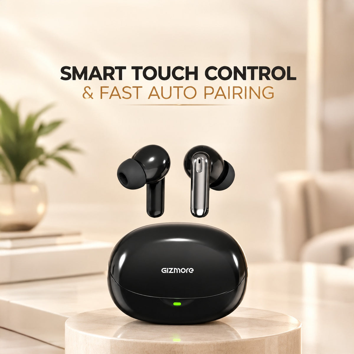 GIZMORE GIZBUD 870 MiniPod Wireless Earbuds with 13mm Driver, Touch Controls