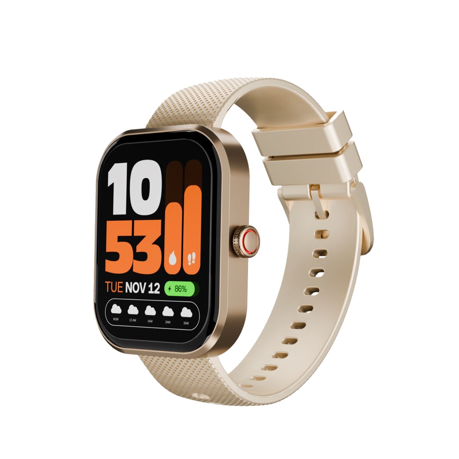 GIZFIT 981 Pulse Smartwatch | 2.02” IPS Display | Bluetooth Calling | Rotating Crown | Metal Body | Customizable Watch Faces | Multi-Sports Modes | Step Tracker | Social Notifications (Black/burgundy)