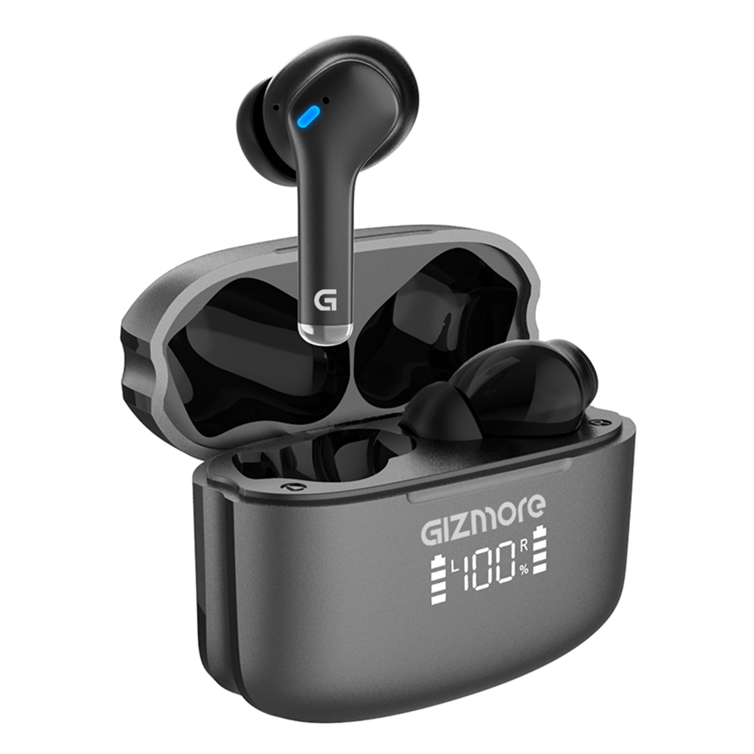 Gizmore GizBud 808 Wave TWS Earbuds with Low Latency, 30H Playtime | Quad Mic , ENC Bluetooth Headset