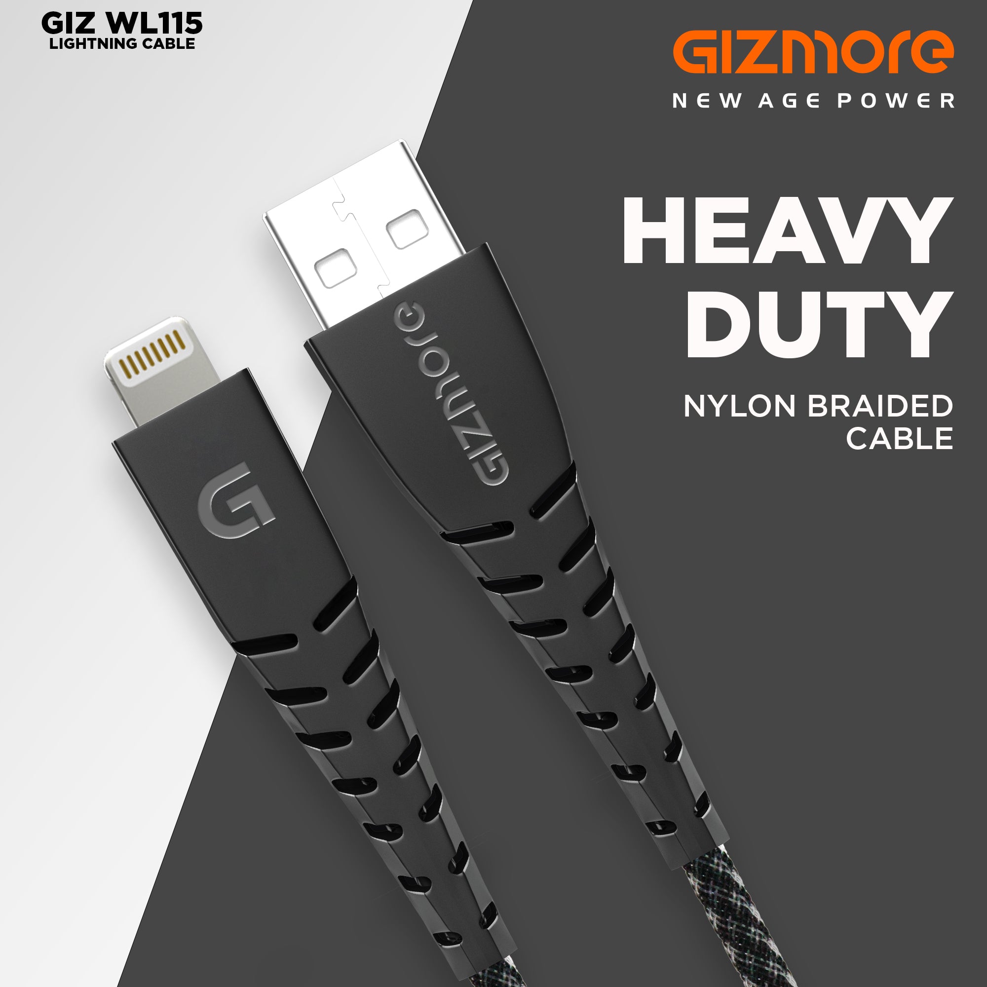 Gizmore Lightning Cable 2.4A (Compatible with Mobile, Tablet, Computer,)