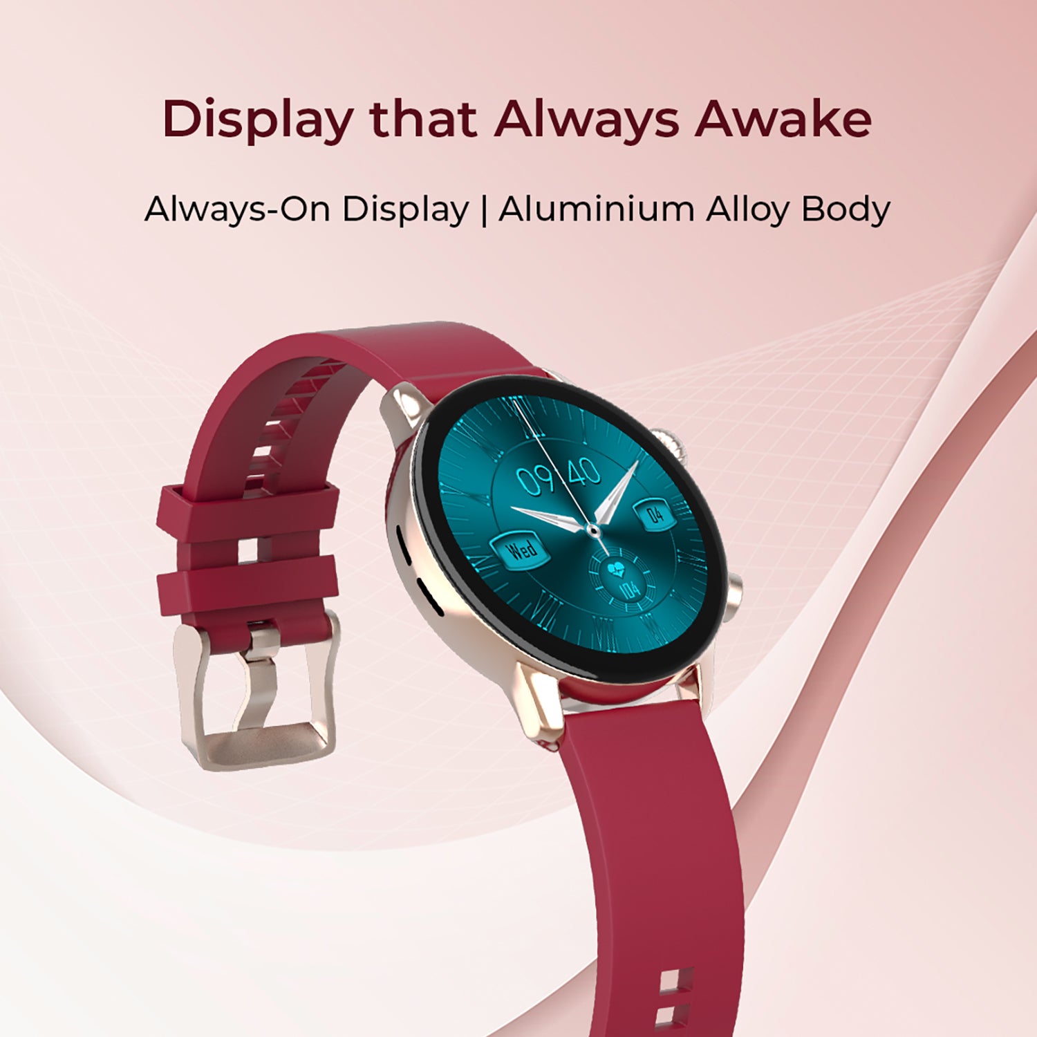 GIZMORE Glow AMOLED with 3.4 Cm | Always-ON | 550 NITS Brightness | BT Calling Smartwatch