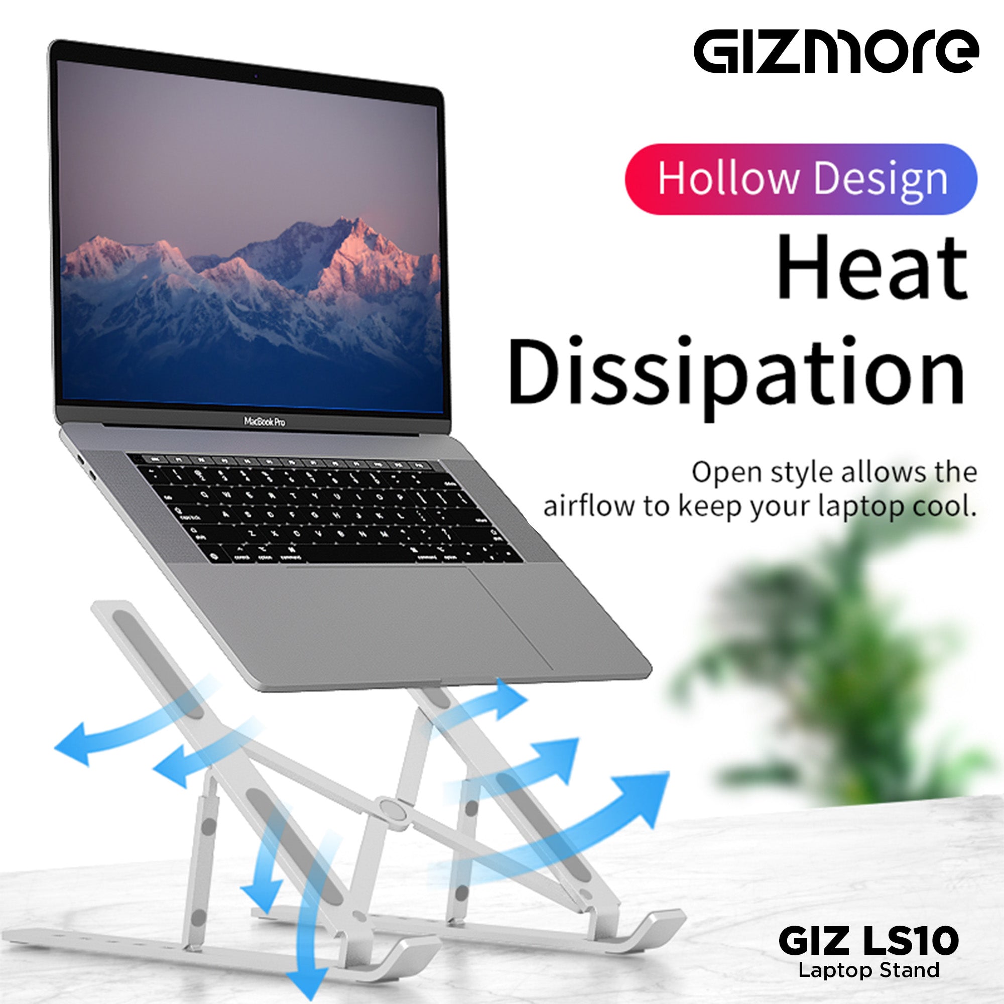 Gizmore Aluminium Adjustable Desk and Floor GIZ LS10 Laptop Stand